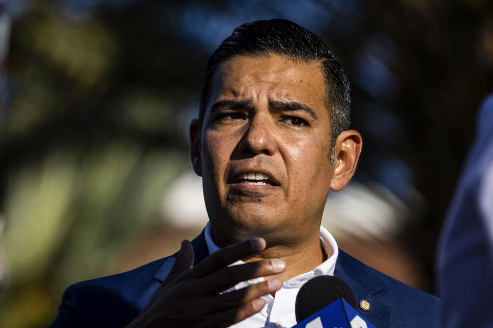 Long Beach Mayor Robert Garcia in Long Beach, Calif., on Sept. 13, 2021. (Brian Feinzimer / Sipa USA via AP file)