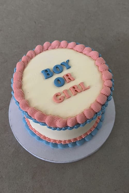 Tarta del gender reveal de Violeta 