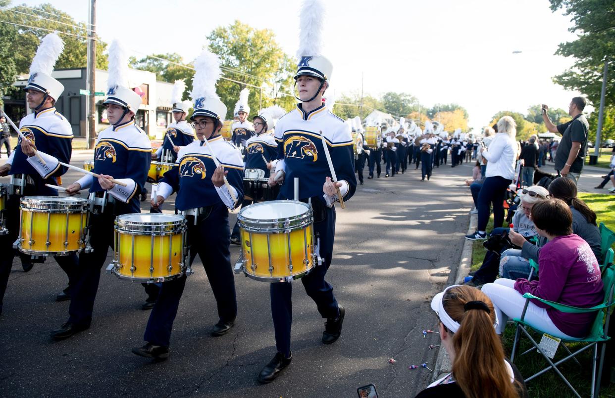 Kent State University Homecoming 2021 Parade. KSU Marching Band.