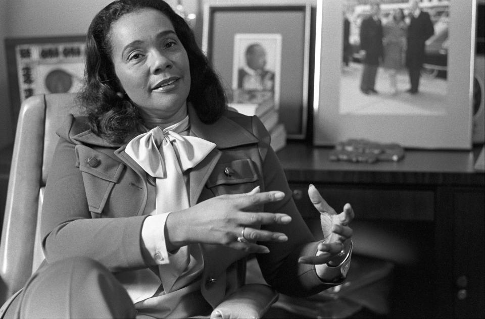 Coretta Scott King being interviewed in her office at the Martin Luther King Center. (Photo by Tom Hill/WireImage)