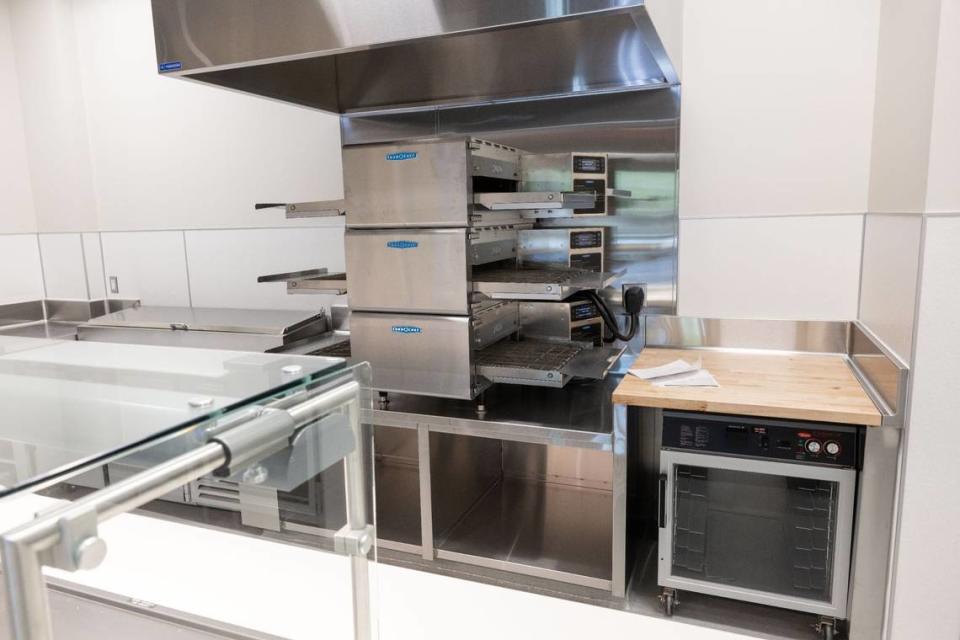 The kitchen at the May S. Lee State Office Complex on the grand opening day. The appliances are all electric.