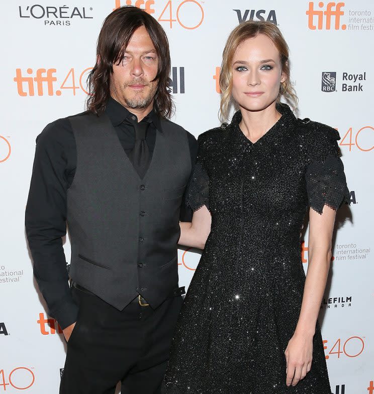 Norman Reedus and Diane Kruger promoting “Sky” at the 2015 Toronto Film Festival in September 2015. (Photo: J. Countess/WireImage)