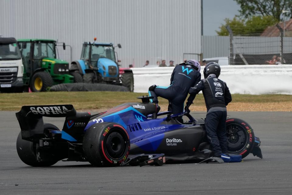 Alex Albon’s wreckage (AP)