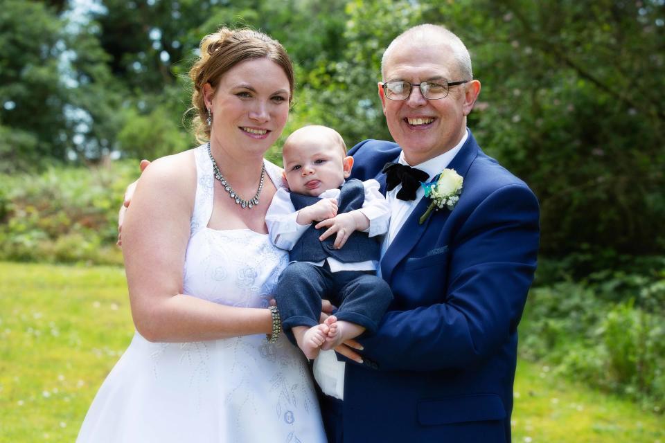 Rachel Seymour had a clothed wedding and a naked blessing. Pictured with husband Nigel and their son Michael, now four. (www.emmahurleyphotography.com)