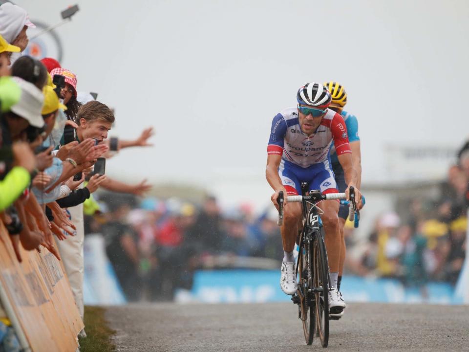 On the steep climb to the finish here in Foix, Thibaut Pinot picked off his rivals one by one like a sniper. First Geraint Thomas and Steven Kruijswijk cracked as the Frenchman attacked. Then the yellow jersey of Julian Alaphilippe was left behind. Next the gutsy Emanuel Buchmann released his grip. The last one to go was Egan Bernal, Team Ineos’s prodigiously talented 22-year-old, who had momentarily grimaced and stared down at the road for just a moment, and looked back up to see Pinot riding away. Just as he triumphed so spectacularly on the Col du Tourmalet 24 hours earlier, Pinot repeated the trick here to announce himself as the strongest man in the mountains. Next comes a rest day and then a stage for the sprinters before this race takes to the Alpine clouds, and right now Pinot is the man carrying all the momentum heading into those days which will decide the destination of the maillot jaune.Simon Yates won the stage itself, producing his second brilliant display within a few days to clinch his second win of the Tour. He came to the Tour de France to serve his twin brother Adam in an ambitious bid for the yellow jersey, but instead it is Simon who has brought their Mitchelton-Scott team glory.Pinot crossed the finish line 33 seconds later with Movistar’s Mikel Linda – who like Yates is no threat to the general classification. Bernal and Buchmann were another 20 seconds back, before Thomas, Kruijswijk and finally Alaphilippe crossed the line. Alaphilippe keeps the yellow jersey for another day, but Pinot is coming for him. Full report to follow...