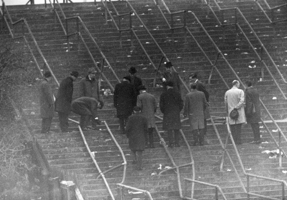 Debris and damaged steps from the Ibrox disaster in 1971