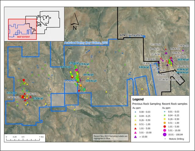 American Pacific Mining Reports up to 100 g t Gold and 1 305 g t