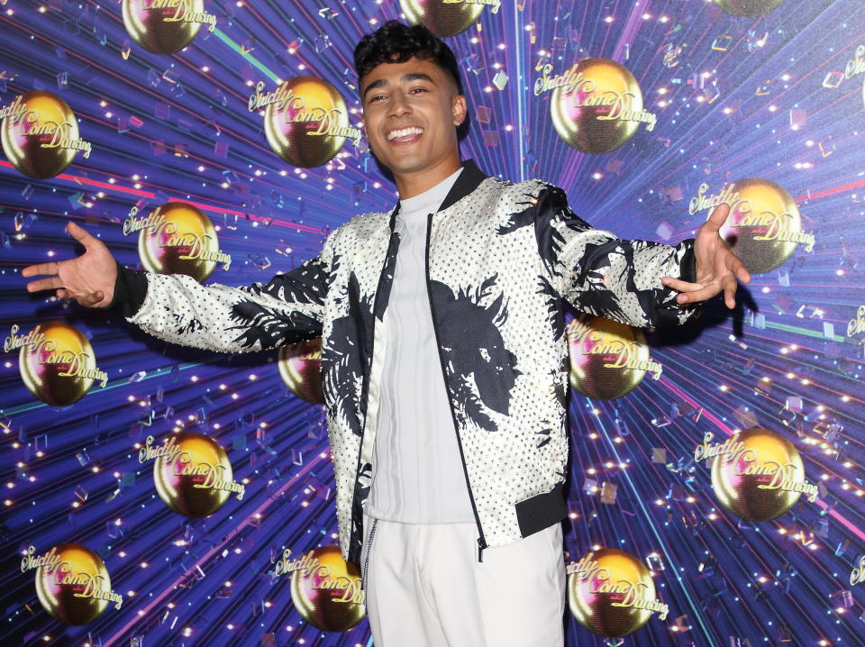 LONDON, UNITED KINGDOM - 2019/08/26: Karim Zeroual at the Strictly Come Dancing Launch at BBC Broadcasting House in London. (Photo by Keith Mayhew/SOPA Images/LightRocket via Getty Images)