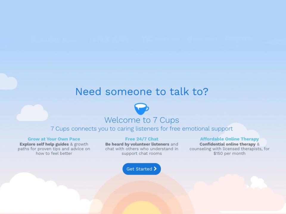 7 Cups connects you with trained listeners for free emotional support, any time of the day or week.