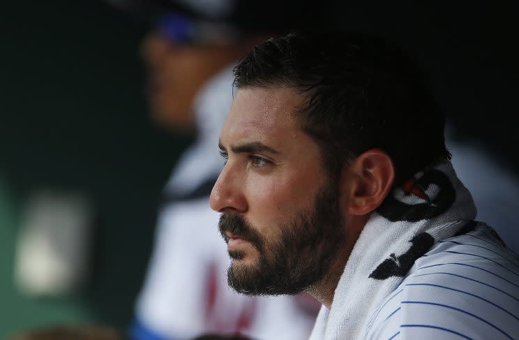 Matt Harvey is dealing with right shoulder discomfort. (Getty Images/Rich Schultz)