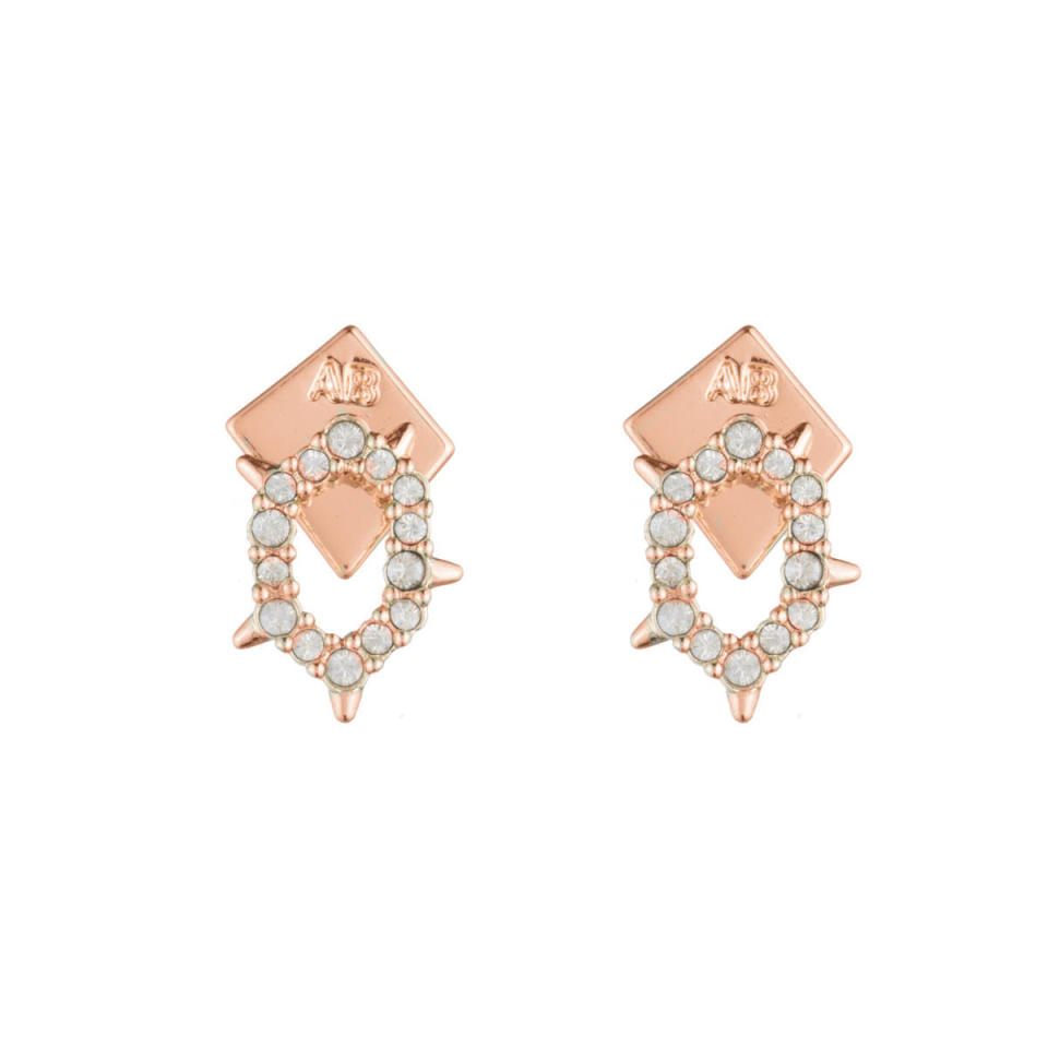 Alexis Bittar Crystal Encrusted Spiked Stud Earrings