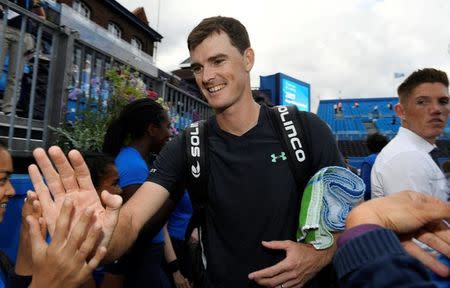 Tennis - Aegon Championships - Queen’s Club, London, Britain - June 25, 2017 Great Britain's Jamie Murray celebrates after victory in the final with Brazil's Bruno Soares against France's Julien Benneteau and Edouard Roger-Vasselin Action Images via Reuters/Tony O'Brien