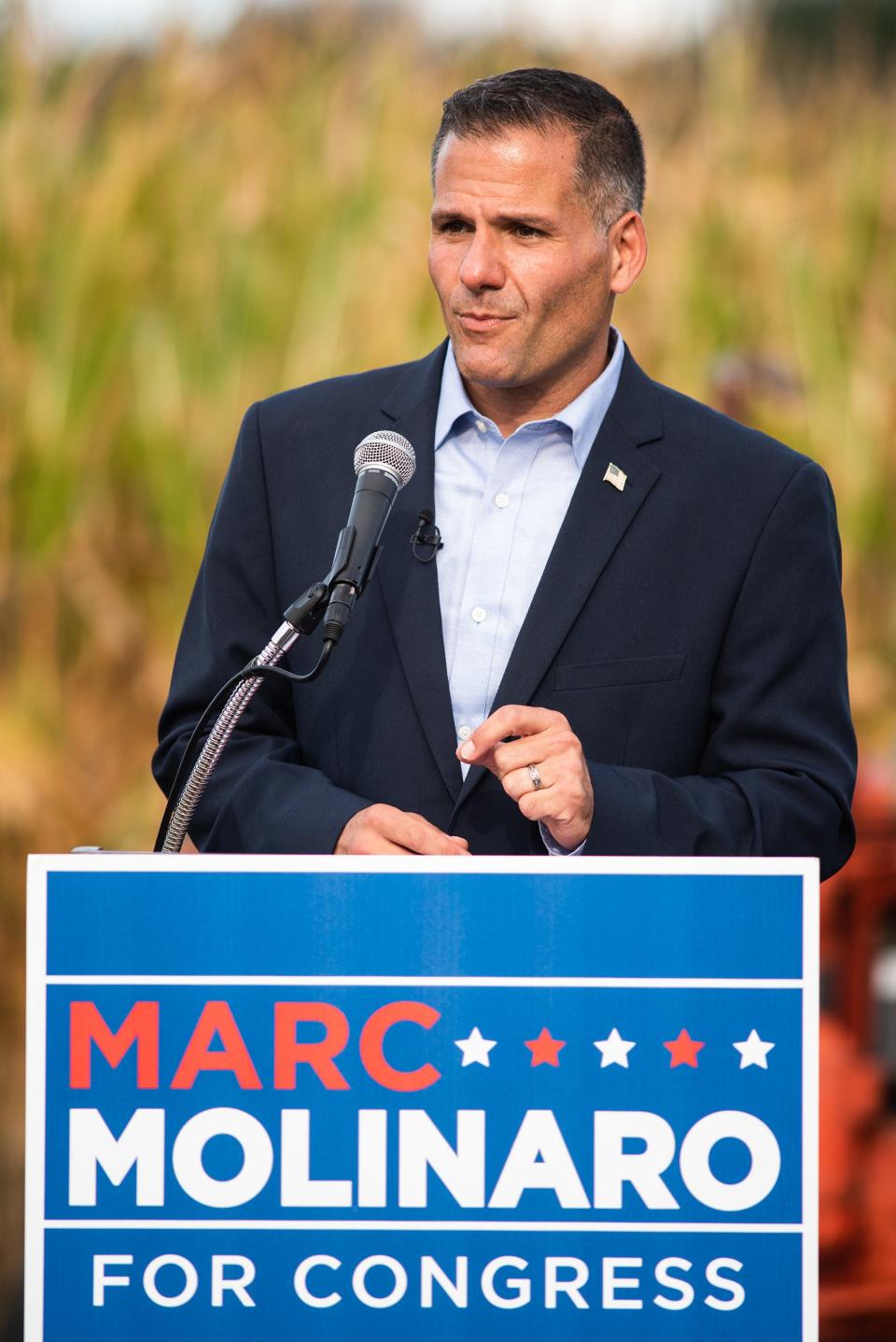 Dutchess County executive Marc Molinaro talks during a press conference to announce his run for the 19th congressional district at Kesicke Farm in Rhinebeck, NY on Tuesday, September 21, 2021. Kelly Marsh/For the Times Herald-Record