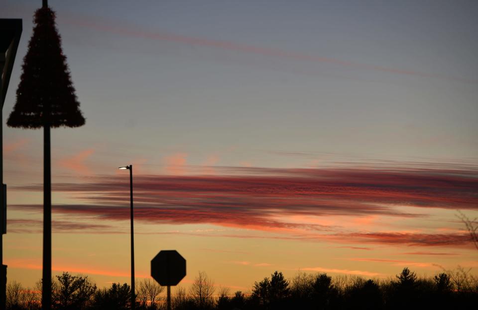 A view of the sunset on Reservoir Drive in Athol.