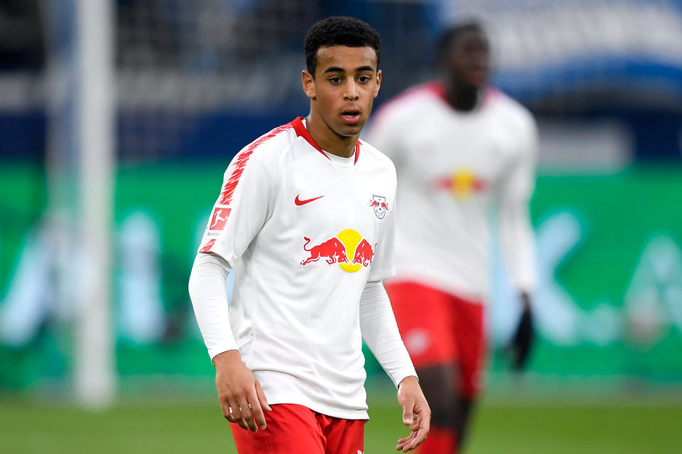 GELSENKIRCHEN, GERMANY - MARCH 16: Tyler Adams of RB Leipzig  during the German Bundesliga  match between Schalke 04 v RB Leipzig at the Veltins Arena on March 16, 2019 in Gelsenkirchen Germany (Photo by Angelo Blankespoor/Soccrates/Getty Images)