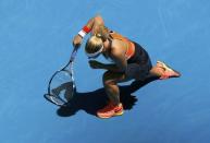 Tennis - Australian Open - Melbourne Park, Melbourne, Australia - 21/1/17 Slovakia's Dominika Cibulkova reacts during her Women's singles third round match against Russia's Ekaterina Makarova. REUTERS/Jason Reed