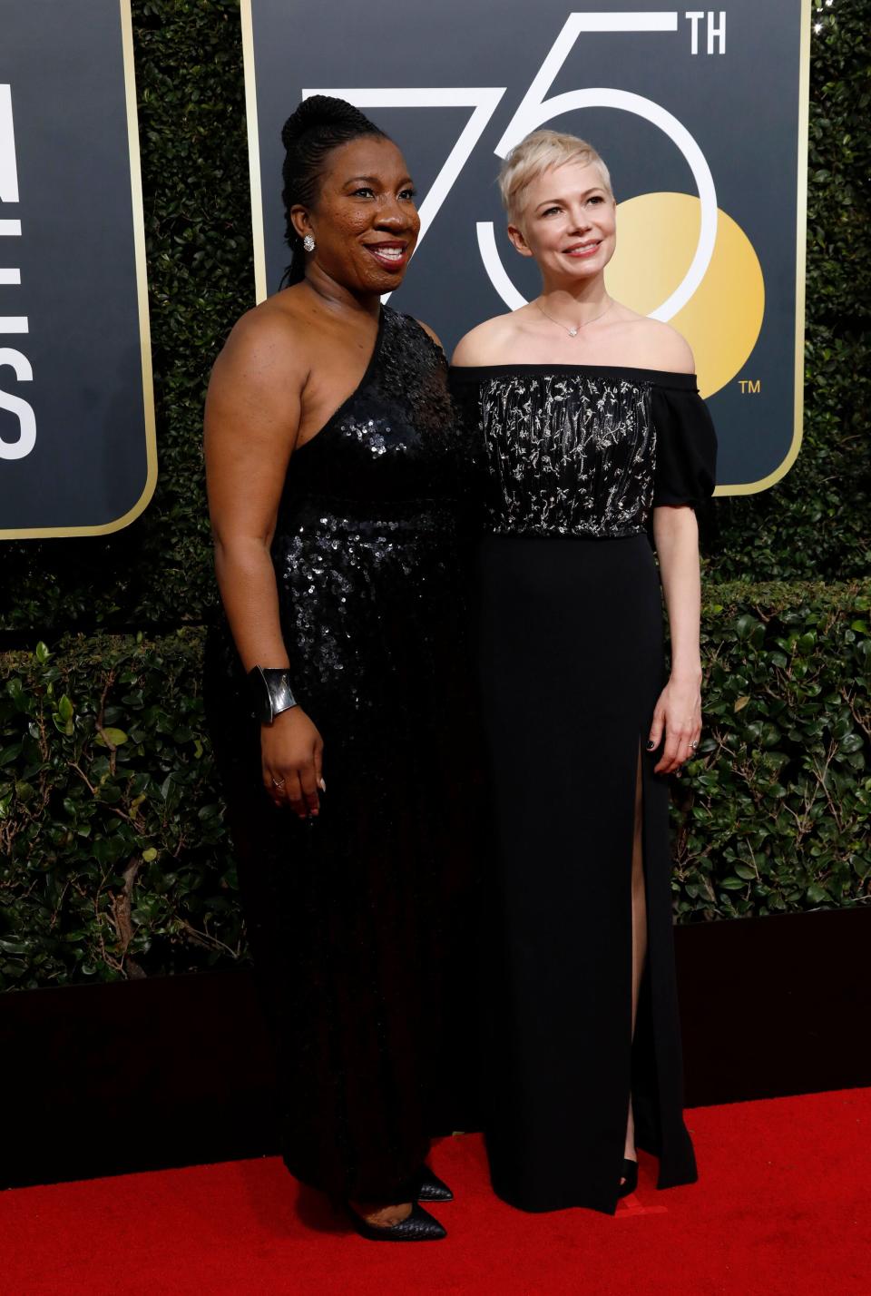 Tarana Burke, founder of the Me Too movement, and actor Michelle Williams at the Golden Globes on Jan. 7, 2018. (Photo: Mario Anzuoni / Reuters)