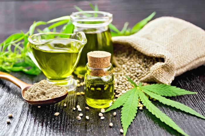 Hemp leaves, oil, seeds, and fiber