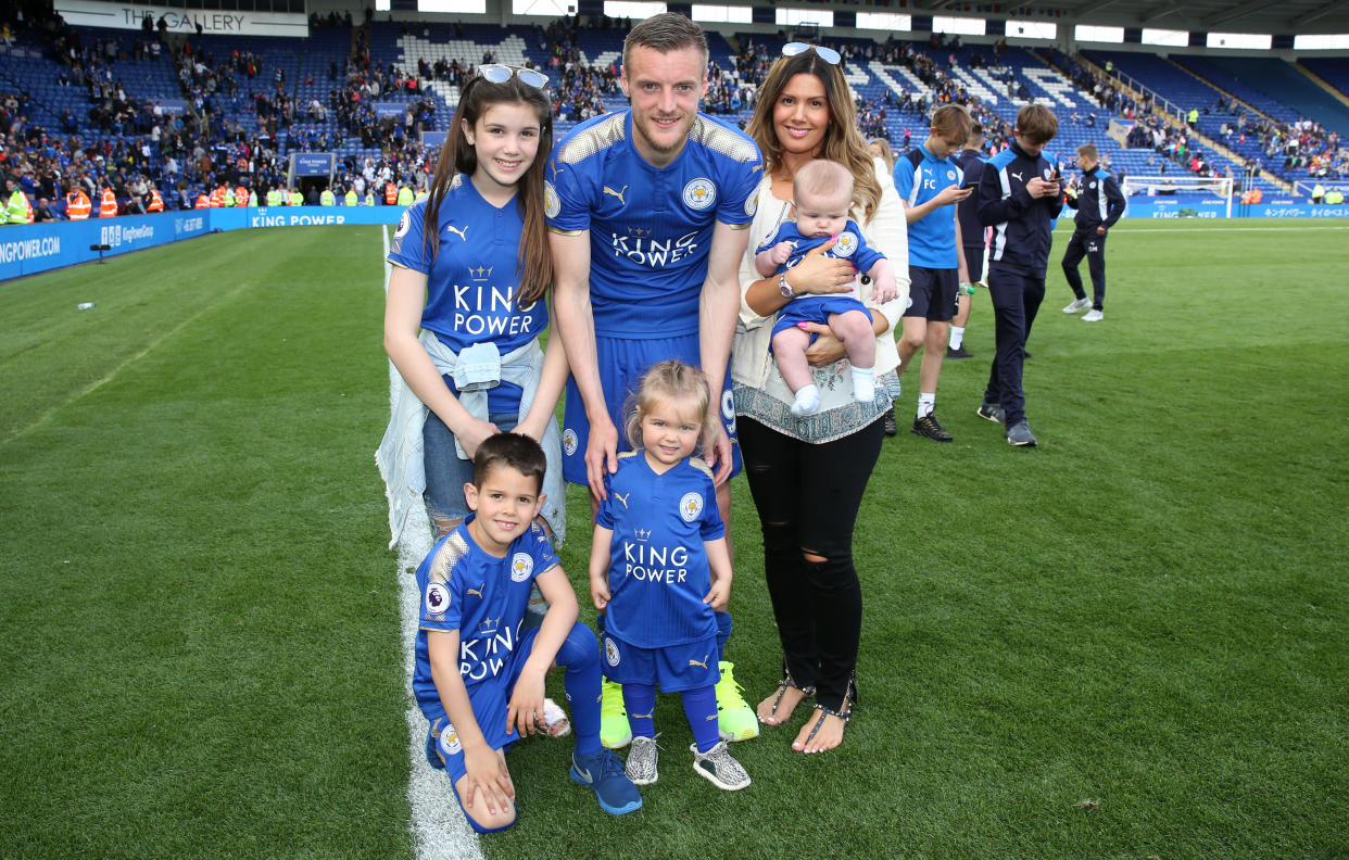 Footballer Jamie Vardy and his wife Rebekah have been given their permission to take their children out of school for the World Cup [Photo: Getty]