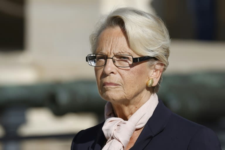 Michèle Alliot-Marie lors d'une cérémonie aux Invalides à Paris le 15 octobre 2021 (Ludovic MARIN)