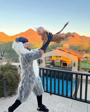 <p>Jon Rahm Instagram</p> Jon Rahm and Kepa Rahm celebrating Halloween in 2022.