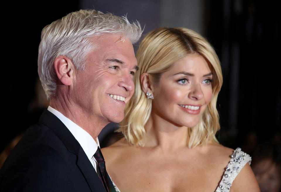 LONDON, ENGLAND - OCTOBER 29:  Phillip Schofield and Holly Willoughby attend the Pride of Britain Awards 2018 at The Grosvenor House Hotel on October 29, 2018 in London, England.  (Photo by Mike Marsland/Mike Marsland/WireImage)