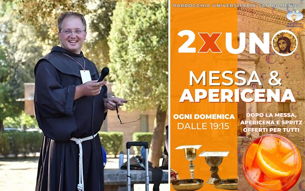 Father Ricatti's two-for-one promotional leaflets, aimed at the youth of his parish