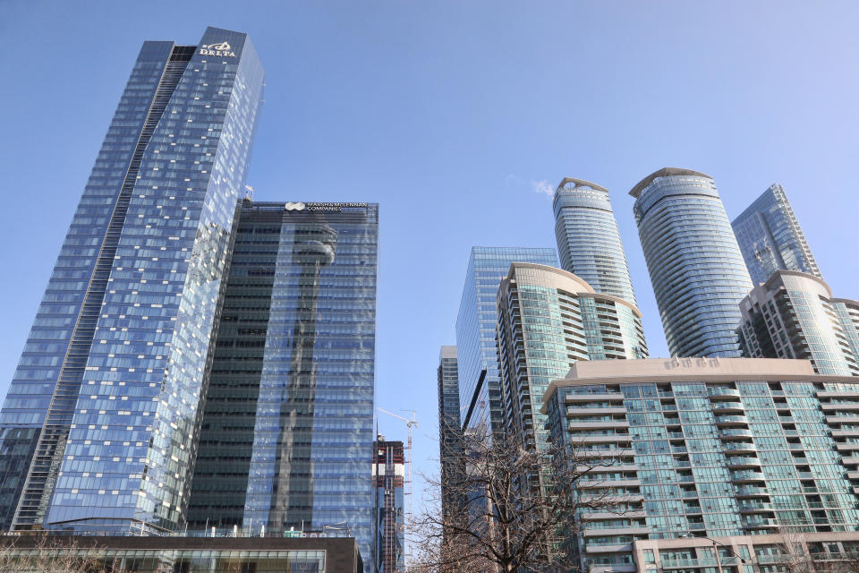 Condominium buildings in downtown Toronto, Ontario, Canada. (Photo by Creative Touch Imaging Ltd./NurPhoto via Getty Images)