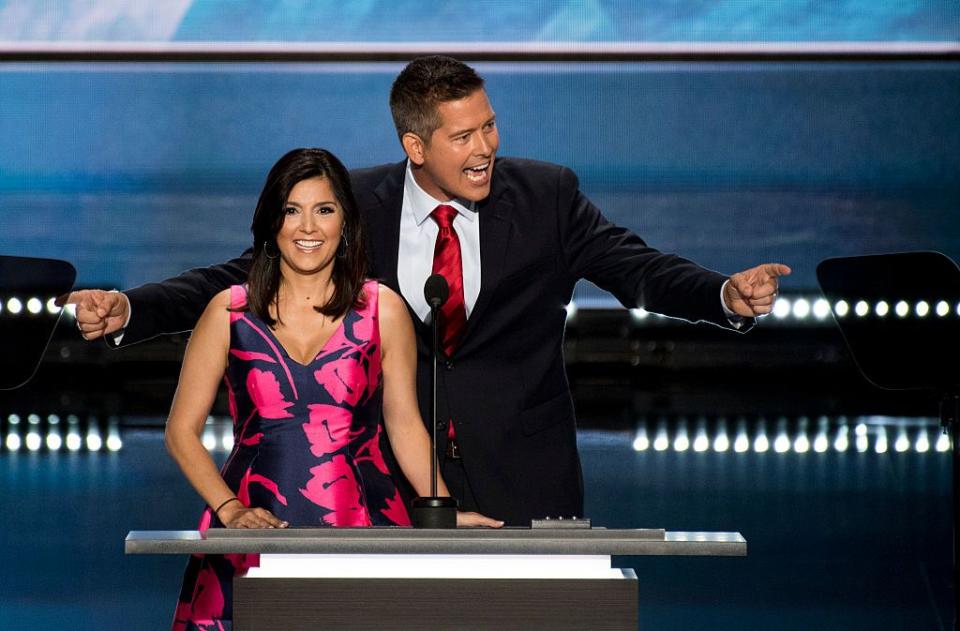 <p>Throughout her MTV career, Campos spoke openly about her Republican affiliation, so it shouldn't be a surprise that she currently works for Fox News. She's still married to Sean — he's a former Republican congressman — and they welcomed their <a href="https://people.com/parents/sean-duffy-rachel-campos-duffy-welcome-daughter-valentina-stellamaris/" rel="nofollow noopener" target="_blank" data-ylk="slk:ninth child together in 2019;elm:context_link;itc:0;sec:content-canvas" class="link ">ninth child together in 2019</a>. </p>