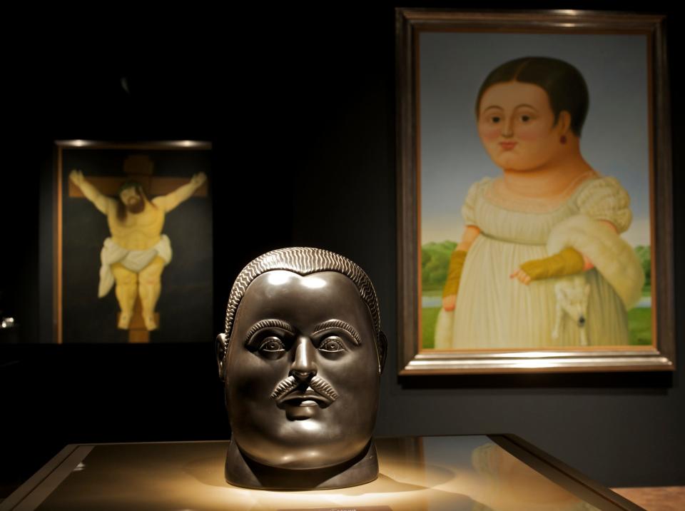 Columbian artist Fernando Botero's artwork is showcased at the the Bowers Museum: "The Baroque World of Fernando Botero," in Santa Ana, Calif, Sept. 10, 2009, the first major U.S. retrospective presented in more than 30 years by Botero.