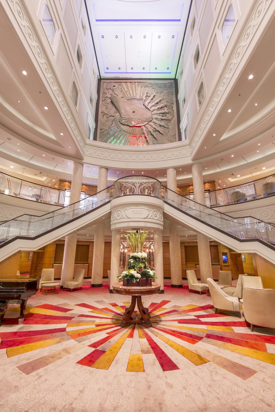 The Grand Lobby aboard Queen Mary 2