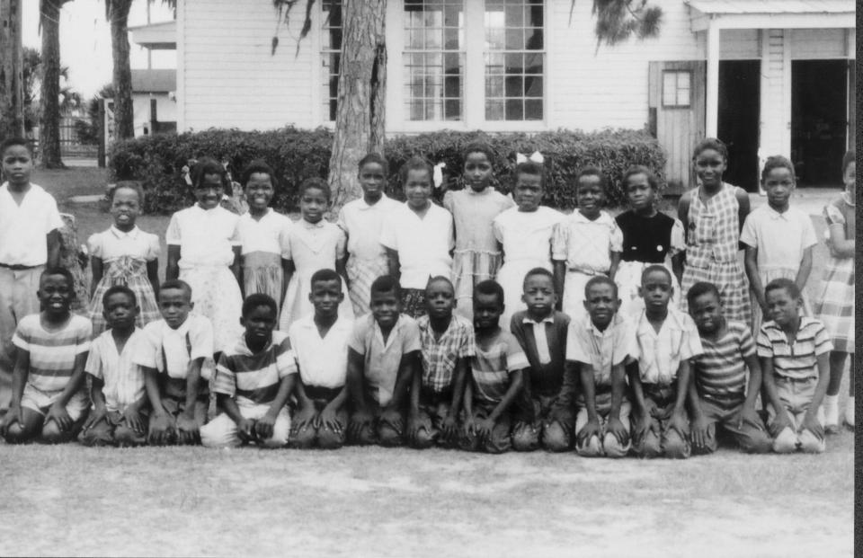 Students pose at Booker School.