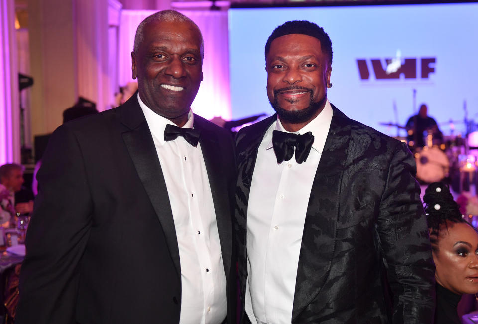 <p>Whitney Houston's half-brother Gary joins Chris Tucker for the inaugural Whitney E. Houston Legacy Foundation Black Tie Gala at The Biltmore Ballrooms in Atlanta on Aug. 9, which would have been the singer's 59th birthday.</p>
