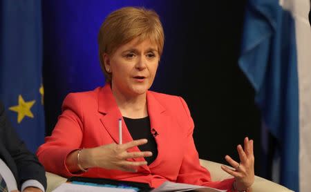 Scotland's First Minister Nicola Sturgeon speaks at the public Question and Answer event with EU nationals living in Scotland, at the Corn Exchange, Edinburgh, Scotland August 17, 2016. REUTERS/Russell Cheyne