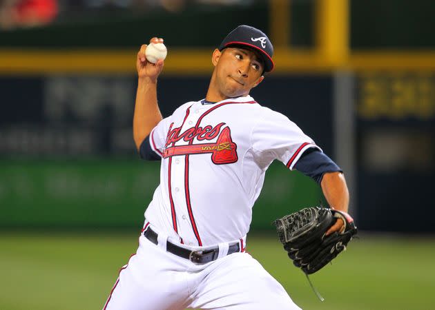 Anthony Varvaro pitches for the Braves in 2014. (Photo: Icon Sports Wire via Getty Images)