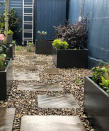 <p> Landscaping with pebbles can be a smart way to cut costs, creating a fascinating DIY garden path that's rich in texture and color. This choice will suit both a rustic, traditional garden as well as a streamlined contemporary design scheme.  </p> <p> The beauty of pebbles is that they are entirely natural and always come mixed in various shades of earth browns, soft grays and neturals. So, if you’ve a lot of competing visual elements in the background of your yard, a DIY pebble path will tone in nicely with surrounding features and buildings.  </p>