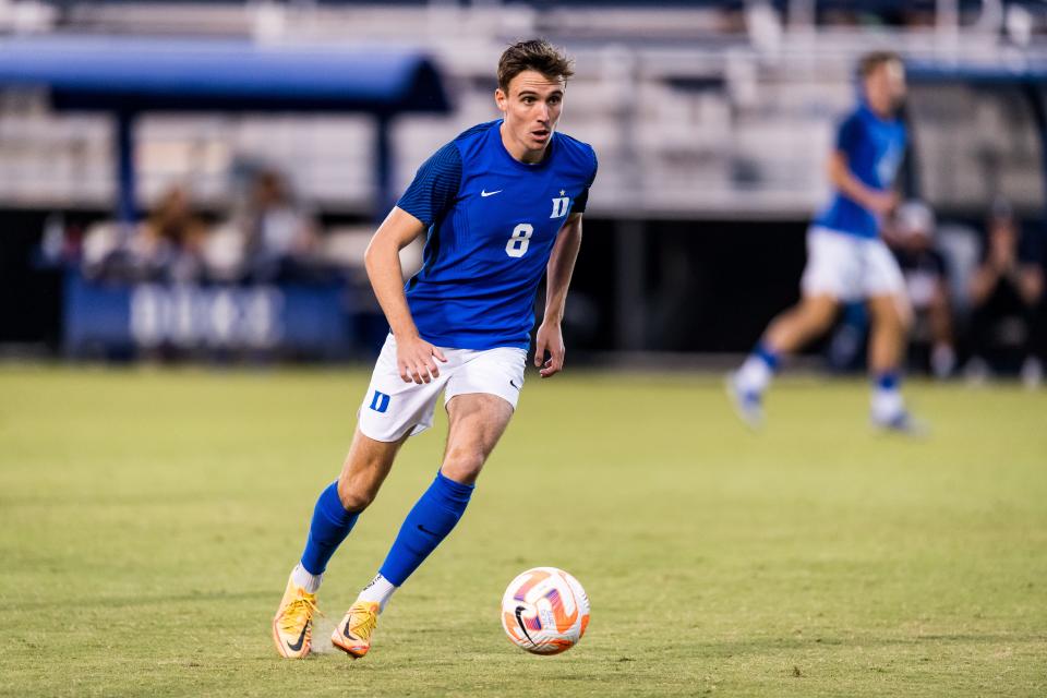 Midfielder Peter Stroud of Chester helped lead Duke to its first undefeated regular season since 1999.