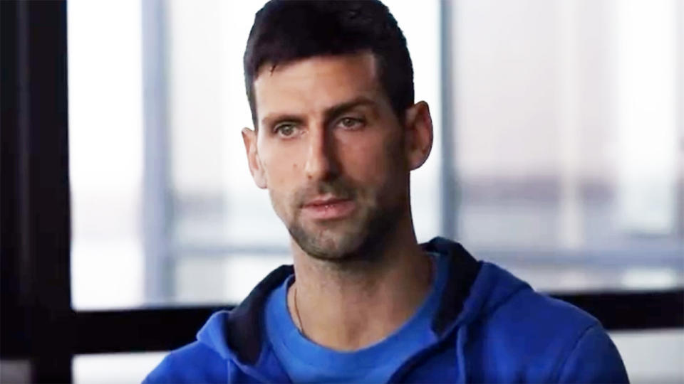 Novak Djokovic, pictured here in a bombshell interview with the BBC.