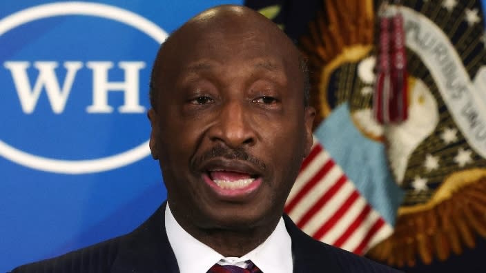 Kenneth Frazier, the chairman and former CEO of Merck & Co., speaks during an event at the South Court Auditorium of the Eisenhower Executive Office Building in Washington, D.C., in March 2021. (Photo by Alex Wong/Getty Images)