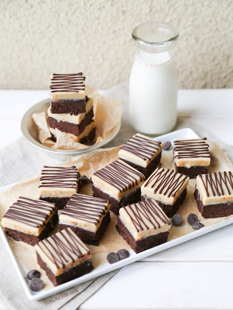 <strong>Get the <a href="http://thechicsite.com/2014/03/10/guinness-brownies/" target="_blank">Guinbess Brownies</a> recipe from The Chic Table</strong>