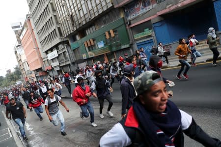 Protests against Ecuador's President Lenin Moreno's government in Quito