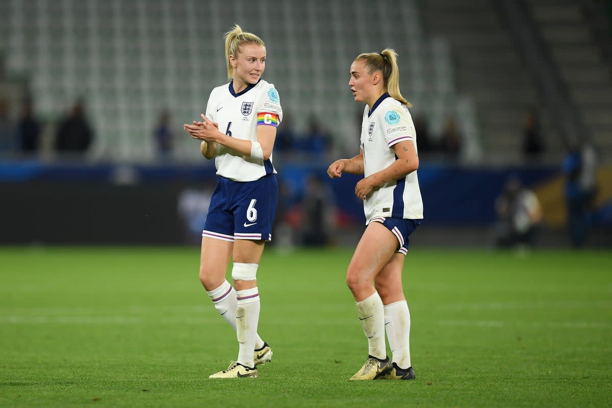 Leadership: Georgia Stanway praised Leah Williamson’s role in helping England seal a first away win in France for 51 years (The FA via Getty Images)