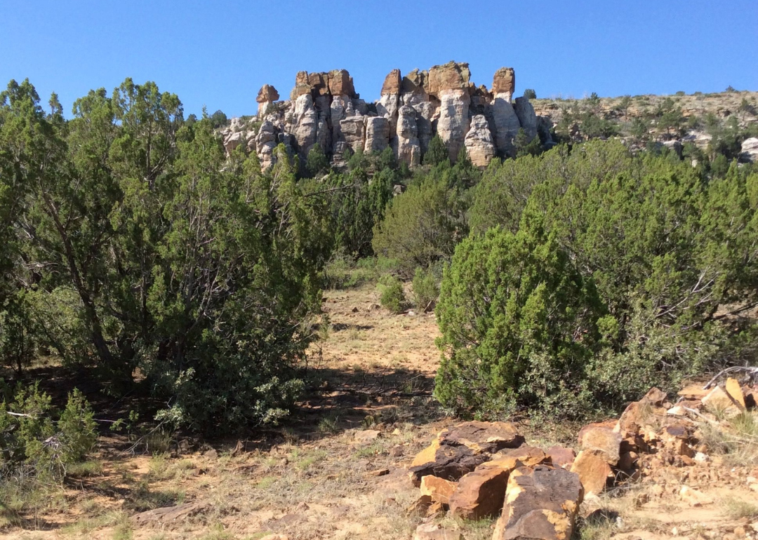 A rock formation in the desert.