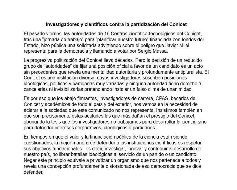 El documento impulsado por Pitta y Montero.