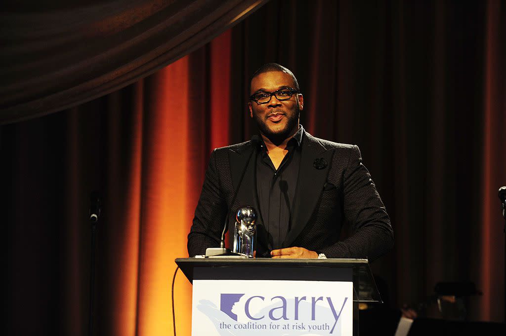 Tyler Perry addresses the audience at the CARRY Foundation's 7th Annual "Shall We Dance" Gala