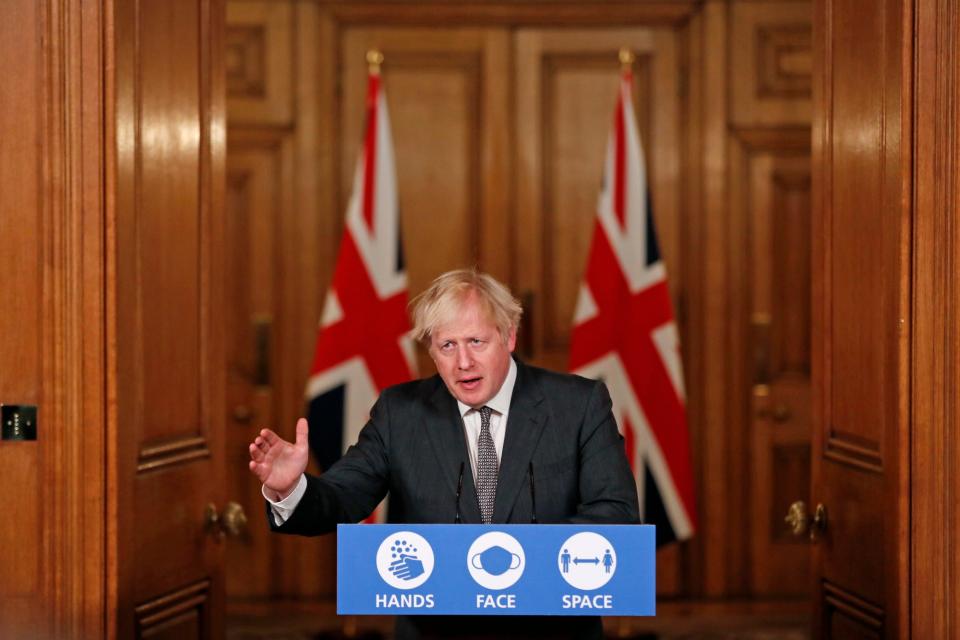 Boris Johnson relaxed the two metre rule over the summer to help businessesPA
