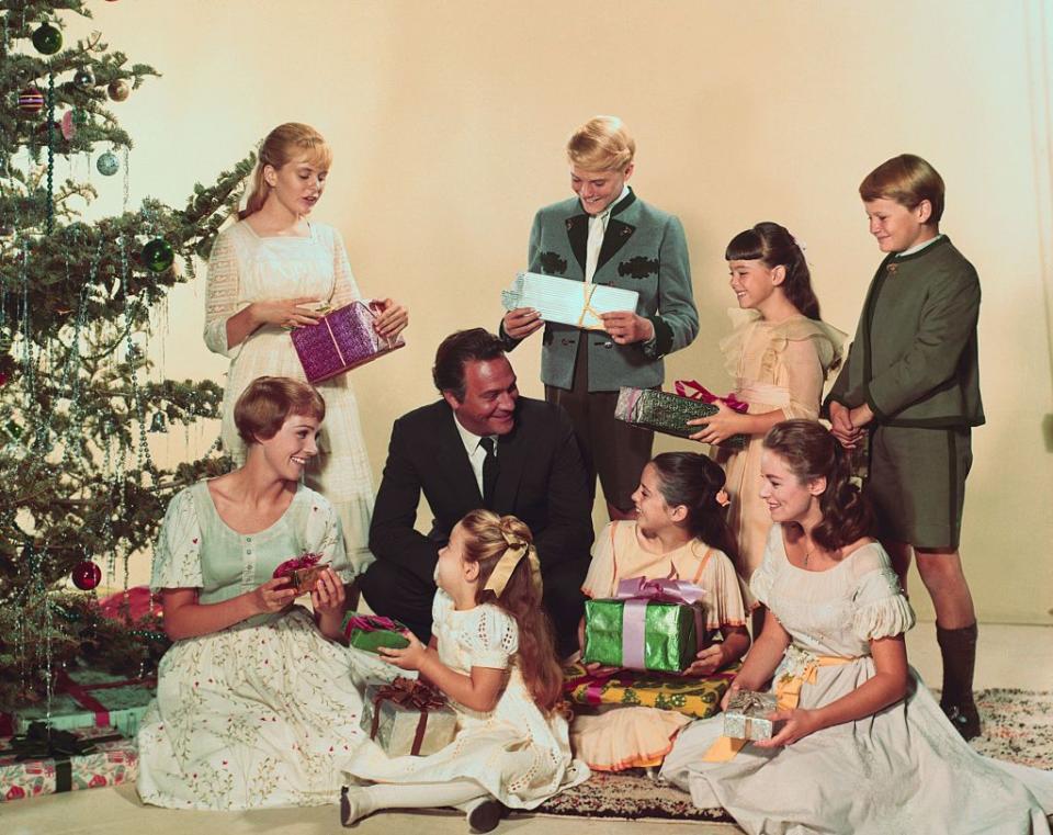 1965: Julie Andrews poses with her <i>The Sound of Music</i> familyfamily