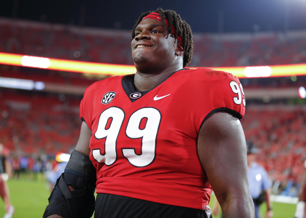 Georgia defensive lineman Jordan Davis would make an already-great Buffalo Bills defense even better. (Photo by Todd Kirkland/Getty Images)