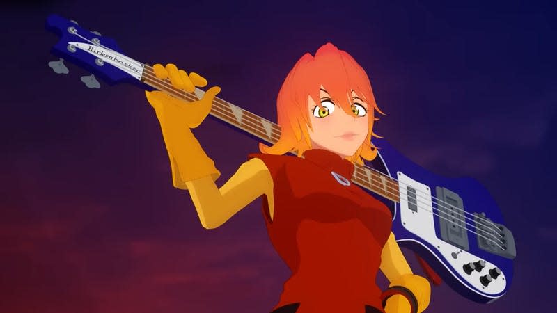 Une Image Flcl: Grunge Montre Haruko Brandissant Une Guitare. 