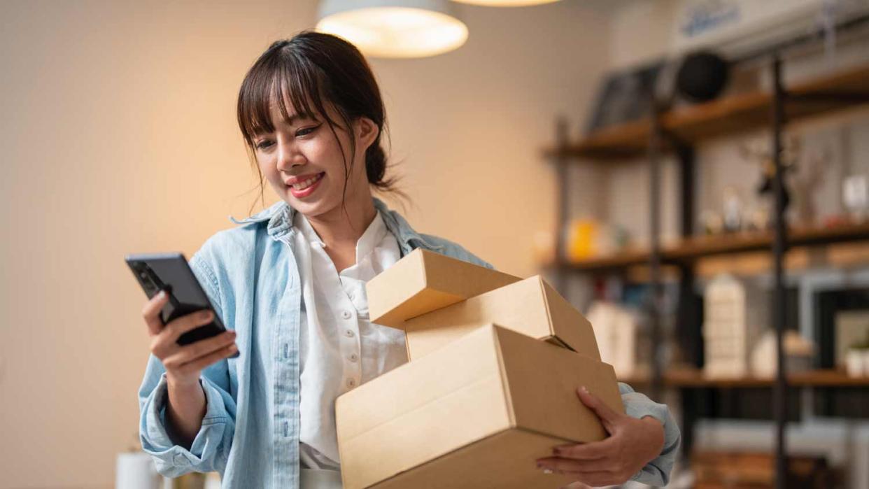 Woman using her phone